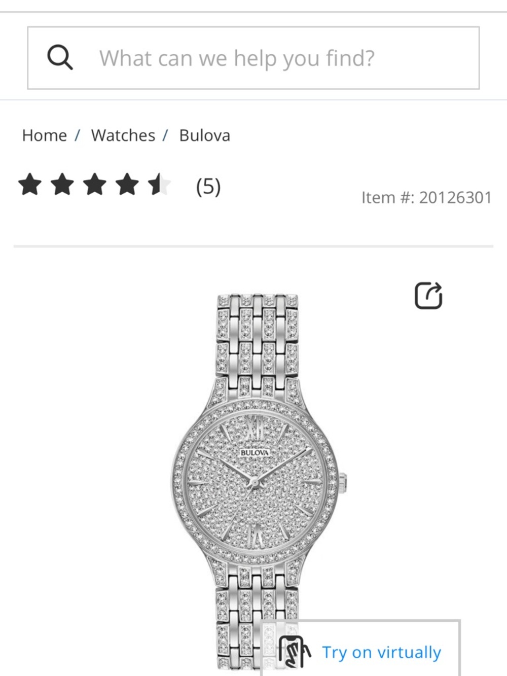 Bulova Silver Crystal Pavé Women's Bracelet Watch